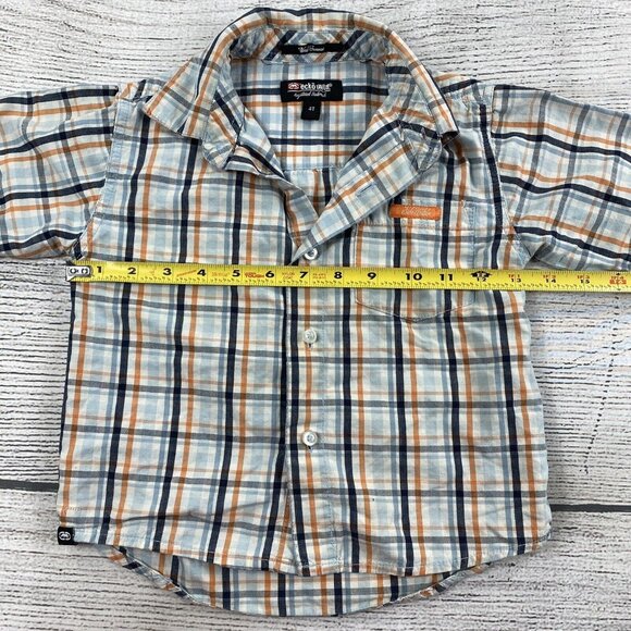 Ecko Unltd Plaid Shirt Toddler Size 4T Button Up Collared Shirt - Extra Button - Picture 7 of 7